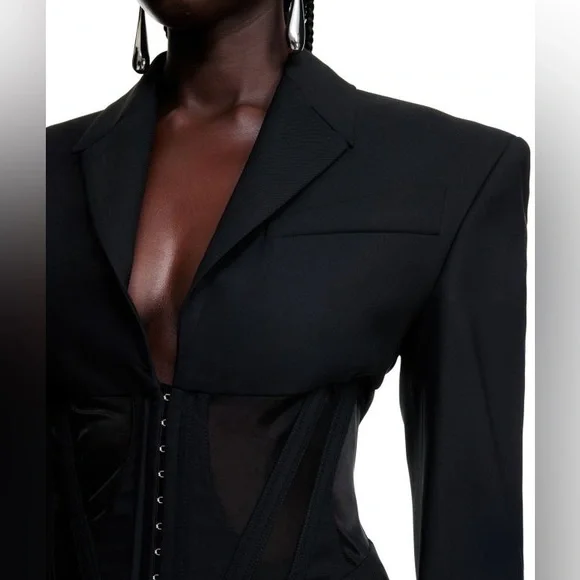 RARE LIMITED MUGLER H&M Corset Style Wool Jacket Blazer